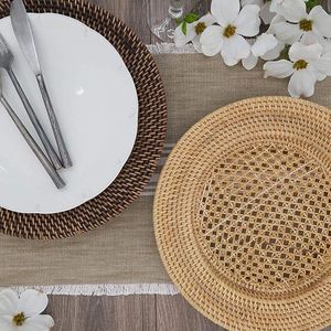 Boho <b>Placemat</b> Handmade Woven <b>Table</b> Mat Natural Eco Friendly <b>Dining</b> <b>Table</b> Decor for Kitchen Restaurant Hotel Use - Product Image 3