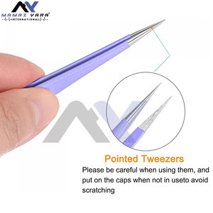 Pinzas para Volumen de Pestañas, Pinzas de Acero Inoxidable Color Morado, Pinzas para Extensiones de Pestañas, Pinzas de Acero Inoxidable para Extensiones de Pestañas - Product Image 4