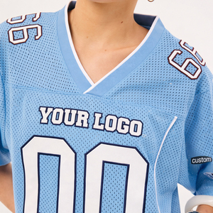 Camiseta de Fútbol Femenina Personalizable de Primera Calidad, Estilo Urbano Holgado, Cuello en V, Malla Corta, Transpirable, de Poliéster, OEM - Product Image 4