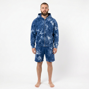 Conjunto de Sudadera con Capucha y Pantalones Cortos Tie Dye para Hombre, de Alta Calidad y a la Moda, Ropa Casual de Dos Piezas, Estilo Urbano - Product Image 4