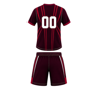 Ensemble short et maillot de rugby marron, noir et blanc, à manches courtes, col en V, uniforme d'équipe, respirant, léger, personnalisable, pour l'entraînement sportif - Product Image 2