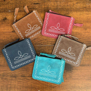 Vente chaude Personnalisé En Gros Point De Botte En Cuir Daim Fermeture Éclair Porte-Monnaie Petit Professionnel Mini Portable Pochette Femmes Sacs D'argent - Product Image 4