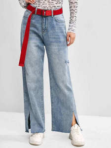 Pantalones Cargo de Mezclilla para Mujer, Estilo Urbano, con Logotipo Personalizado, Jeans Pintados, OEM, ODM, Venta al Por Mayor, Prendas Premium, Diseño Personalizado, Impresión en Poliéster - Product Image 2