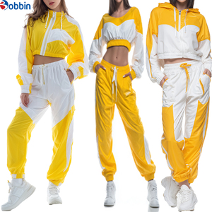 Conjunto Deportivo de 2 Piezas con Capucha para Hombre, Ecológico, 100% Algodón, Bloques de Color, Manga Larga, Corte Regular, Ropa Casual de Invierno, Blanco y Amarillo - Product Image 6