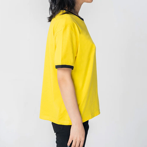 Women's Yellow Crew Neck T-Shirt Loose Fit Short Sleeve Solid Color Casual Jersey Cotton <b>Top</b> Breathable All Seasons Soft Fabric - Product Image 4
