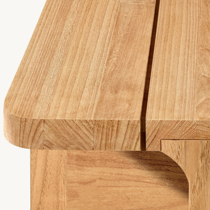 Table d'appoint multifonctionnelle en teck minimaliste moderne - Table d'appoint naturelle unique, adaptée à une utilisation en intérieur ou en extérieur - Product Image 5