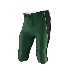 <b>Mens</b> Padded American Football Pants <b>Black</b> Side Stripe <b>Tie</b> Closure Athletic Practice Game Performance Sportswear Adult Wear pants - Product Image 4