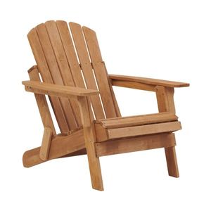 Chaise de jardin pliante Adirondack surdimensionnée pré-assemblée en bois avec dossier et assise confortables pour une utilisation en extérieur - Product Image 3