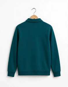 เสื้อสเวตเตอร์ครึ่งซิปผ้าเฟรนช์เทอร์รี่ยูนิเซ็กซ์ ONETEN APPARELS สำหรับชุดนักเรียนมัธยม 100% ผ้าฝ้าย สีเขียว ดำ ขาว ลายเชฟรอน - Product Image 2