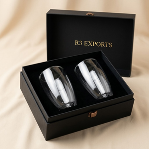 Coffret Cadeau de Verres en Verre Transparent Personnalisés, Emballage pour Articles de Bar, Boîte en Mousse pour Champagne et Vin - Product Image 1