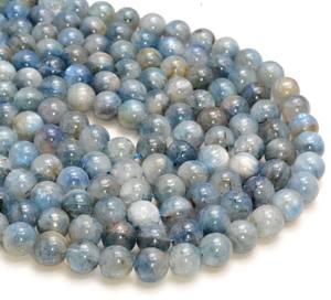 Cuentas Redondas de Cianita Genuina Azul Claro, Hilo Completo de Piedras Naturales para Joyería, Cuentas Sueltas a Granel para Manualidades DIY - Product Image 1