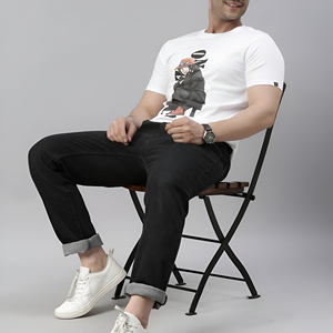 Camiseta de Manga Corta para Hombre, Color Beige, Cuello Redondo, Estilo Casual, Talla Grande, 100% Algodón Jersey, Ecológica y Transpirable - Product Image 3