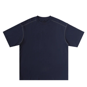 OEM Men's Vintage <b>T</b>-Shirts 100% Cotton Nonwoven Heavyweight 220 Grams Boxy Tee Front Logo Acid Wash Streetwear - Product Image 5