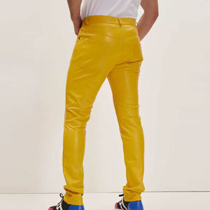 Pantalones de Hombre de Cuero Vacuno, Cintura Media, Corte Recto, Casuales, Otoño Invierno, Ligeros, Impermeables, Ropa de Moda, Logotipo Personalizado - Product Image 4