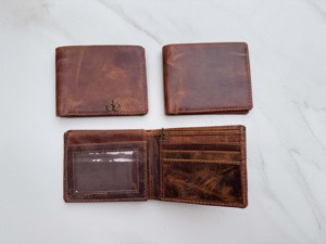 Portefeuille en cuir véritable fait main pour homme, style vintage, fermeture à rabat, porte-cartes et billets, élégant, usage quotidien, cadeau pour lui - Product Image 3