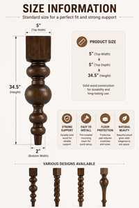 Patas de Muebles de Madera Maciza de Caucho de Fabricación Vietnamita, Soportes de Madera Torneados de Primera Calidad, Diseño Moderno Resistente para Hospitales y Exteriores - Product Image 2