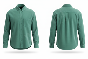 Chemise habillée sur mesure en laine boutonnée pour homme, manches longues, coupe ajustée, décontractée, personnalisable, vente en gros - Product Image 3