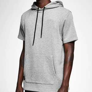 Custom Short Sleeve Winter Heavyweight Gym <b>Hoodie</b> for Men Regular Fit Hooded Zipper Pocket <b>Workout</b> Streetwear <b>hoodie</b> - Product Image 3
