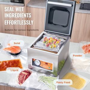Sigillatrice Sottovuoto Compatta da 260W con Spina USA, Macchina per Confezionamento Sottovuoto in Plastica per Alimenti Umidi, Carni, Marinature, Tipo a Camera 1 - Product Image 6