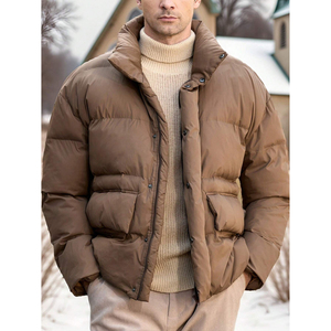 Blouson matelassé slim fit personnalisé pour homme, nouveau design, noir uni, tissu 100 grammes, pour l'hiver, prix de gros, prix avantageux - Product Image 1