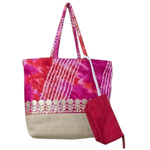 Custom Jute Beach Tote <b>Bag</b> with Hanging Pocket | Eco Friendly Large Capacity Summer Shoulder <b>Bag</b> Shopping Travel Vacation Tote - Product Image 1