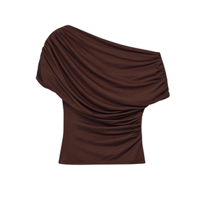 Chemisier décontracté pour femme, coupe ajustée, épaules dénudées, drapé, écologique, respirant, broderie dentelle, sans manches, fabricant OEM/ODM - Product Image 1