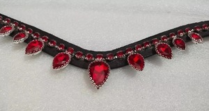 Diadema de cuero con cristales rojos de primera calidad para caballo, piezas de brida disponibles en todos los tamaños con calidad y precio de exportación. - Product Image 4