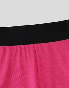 Men Knitted Color Blocked Casual Loungewear Shorts Mid Rise Quick Dry Spandex Polyester All Seasons - Product Image 5