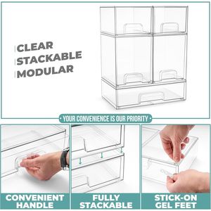 Set di 1 Contenitore Impilabile in Acrilico Trasparente Modello D0100XF9R3W per Organizzazione Bagno e Cassetti Trucchi - Product Image 4