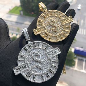 จี้เพชรน้ำแข็ง Dream Chasers เงินแท้ 925 ชุบทอง 18K ประดับคริสตัลหรูหรา สไตล์ Unisex - Product Image 1