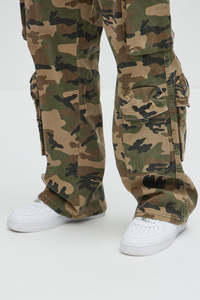 Pantalones Cargo de Camuflaje para Hombre, Estilo Negro con Patrón, Multibolsillos, Casuales, para Exteriores, Estilo Urbano, Denim - Product Image 2