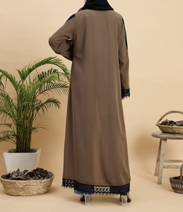 Wholesale Beautiful Dubai Women Abaya Traditional Islamic Muslim Clothing & <b>Accessories</b> <b>Floor</b> Length Front Open Long Sleeves - Product Image 6