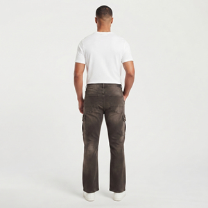 Pantalones Vaqueros Acampanados de Algodón 100% para Hombre, Ajuste Recto Casual, Transpirables, Lavados - Product Image 4