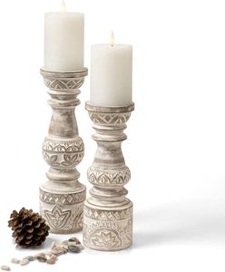 Eco Friendly Handcrafted Wooden Candle Stand Holder Farmhouse Solid Wood Pillar Candle Holder for Home Decor Wedding Tablle - Product Image 4