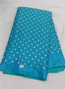 Raw Silk Embroidery <b>Fabric</b> Premium Luxury Heavy Handwork Sequins Zari Designer Wedding Lehengas Boutique Materials Wholesale - Product Image 6