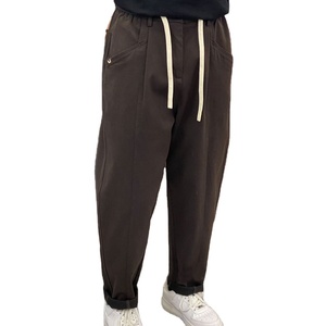 Customized Straight Casual Canvas Elastic <b>Drawstring</b> Waist Wrinkle Free Quick Dry Breathable Plus Size Windproof Men's <b>Trousers</b> - Product Image 1