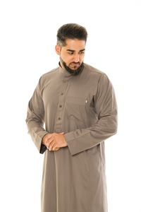 <b>Men</b> Juba Traditional Muslim Islamic Wear Long Robe Comfortable Modest Loose Fit Breathable Fabric - Product Image 6
