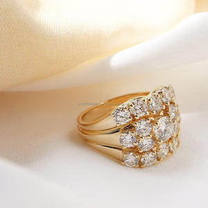 Igi/gia แหวนแต่งงานสีเหลืองทอง14K สำหรับผู้หญิงเติบโตแบบวินเทจแหวนแต่งงาน/หมั้นประดับเพชรแหวนดีใช้ได้ทั้งชายและหญิงสำหรับเป็นของขวัญงานเลี้ยงครบรอบ - Product Image 2