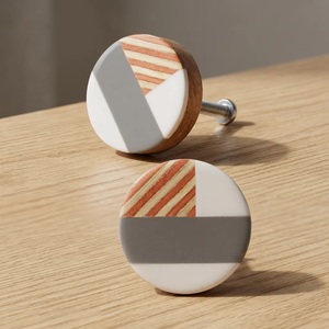<b>Beads</b> Art Modern Resin Wood Knobs & Pull Handle for Kitchen Bedroom Bathroom Living Room Cabinets & Drawers - Product Image 1