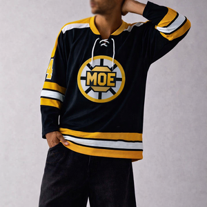 Camiseta de Fútbol Americano de Manga Larga con Cordones, Estilo Streetwear, Tela Sólida, Número y Logotipo Personalizados, Estilo Hockey, Ropa de Equipo - Product Image 5