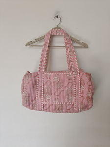 Sac de voyage matelassé en coton à imprimé tigre avec fermeture éclair et doubles poignées |   Sac de sport unisexe léger 20-35L pour le week-end - Product Image 3