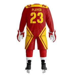 Customizable High Quality Low MOQ Ice Hockey Uniform Featuring Breathable <b>Material</b> Durable Design OEM Service Heat-Transfer - Product Image 3