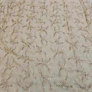 Tissu brodé perlé Dobby 100% soie pour robes de mariée, dentelle et vêtements pour filles - Fournisseur et fabricant sur mesure - Product Image 3