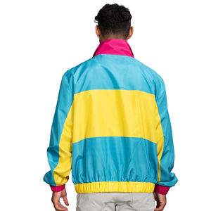 Men's Color Blocking <b>Racer</b> Custom Windbreaker <b>Jacket</b> Windproof Stand Collar Sporty Style Autumn Wear Polyester Material - Product Image 2
