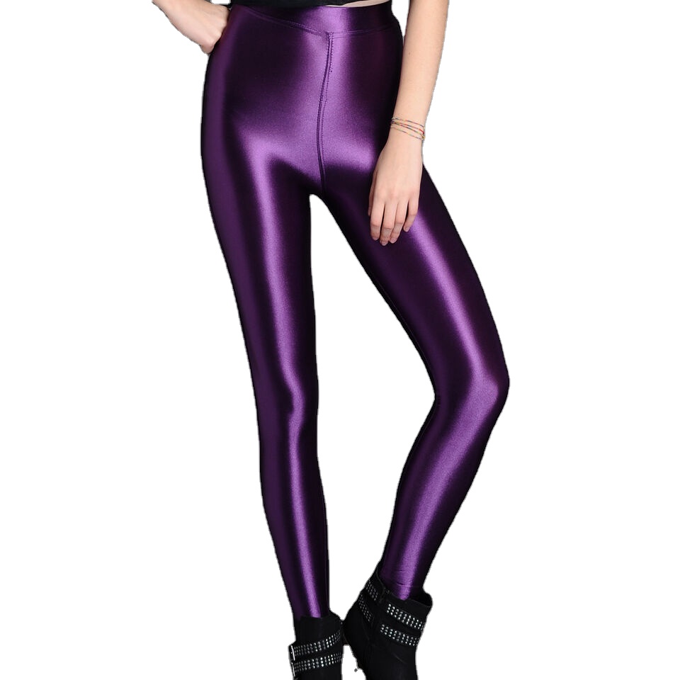 Shop Shiny Neon Leggings High-Waist Fitness Gear - Main Image