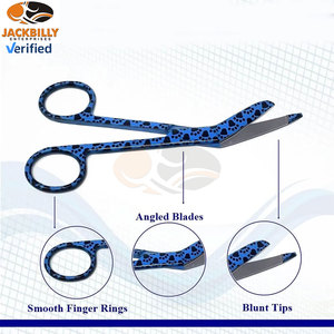 Juego de Tijeras para Vendajes JACKBILLY de 5.5" y Tijeras para Suturas de 4.5" con Diseño de Huellas Azules, Primeros Auxilios - Product Image 5