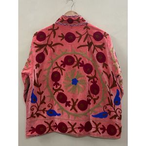 Hand Embroidered Velvet <b>Jacket</b> Women Full Sleeve Turn-down Collar OPEN Closure Autumn Bohemian Heart Pattern Coat - Product Image 2