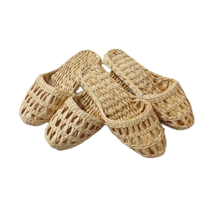 Premium Natural Water Hyacinth <b>Slippers</b> Handmade Sustainable Indoor Footwear Bulk Export From Vietnam - Product Image 1