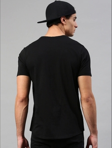 Chemise décontractée blanche à manches courtes pour homme, double boutonnage, couleur unie, sans col, 100 % coton tricoté, écologique, ODM, pour l'été - Product Image 4