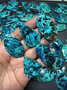 Pierre précieuse naturelle Azurite Cabochon de qualité supérieure AAA+ |   Pierre brute taillée sur mesure pour bagues, pendentifs et boucles d'oreilles |   Lot en gros | - Product Image 3